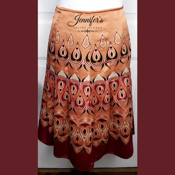 3/$25 Axcess Women's Multi-colored Mandala Print Satin Skirt Size 6 - Picture 1 of 10